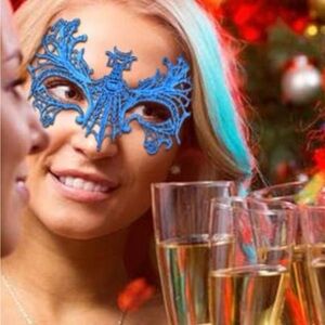 Blue Lace Masquerade Mask